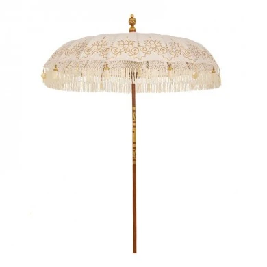 ΟΜΠΡΕΛΑ ΜΑΚΡΑΜΕ ΛΕΥΚΗ ΧΡΥΣΗ Φ185ΕΚ BALI (ΥΨΟΣ 170 250 ΕΣΩΤΕΡΙΚΟ 210ΕΚ.) Χ20 ΑΚΤΙΝΕΣ