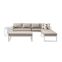 ORBEA Set Alu (Sofa+2 Benches+Coffee Table) White/Cushions Beige ORBEA Set Alu (Sofa+2 Benches+Coffee Table) White/Cushions Beige