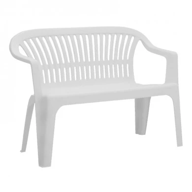 Diva polypropylene two-seater stackable bench - sofa in white color 114x55x82cm.