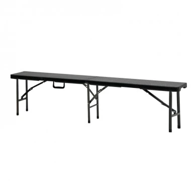 Παγκάκι πτυσσόμενο μεταλλικό με πολυπροπυλένιο χρώμα καφέ 179x24x43cm.