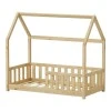Bambie children&#039;s bed with railing Montessori type pakoworld pine wood in natural shade 70x140cm