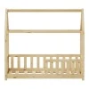 Bambie children&#039;s bed with railing Montessori type pakoworld pine wood in natural shade 70x140cm