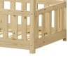 Bambie children&#039;s bed with railing Montessori type pakoworld pine wood in natural shade 70x140cm