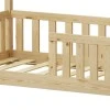 Bambie children&#039;s bed with railing Montessori type pakoworld pine wood in natural shade 70x140cm