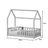 Bambie children&#039;s bed with railing Montessori type pakoworld pine wood in natural shade 70x140cm