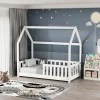 Bambie children&#039;s bed with railing Montessori type pakoworld pine wood in white shade 70x140cm