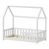 Bambie children&#039;s bed with railing Montessori type pakoworld pine wood in white shade 70x140cm