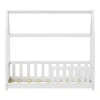 Bambie children&#039;s bed with railing Montessori type pakoworld pine wood in white shade 70x140cm