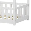 Bambie children&#039;s bed with railing Montessori type pakoworld pine wood in white shade 70x140cm