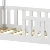 Bambie children&#039;s bed with railing Montessori type pakoworld pine wood in white shade 70x140cm