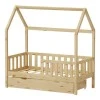 Montessori-style Bendina children&#039;s bed with drawer pakoworld pine wood in natural shade 70x140cm