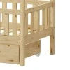 Montessori-style Bendina children&#039;s bed with drawer pakoworld pine wood in natural shade 70x140cm