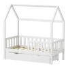 Montessori-style Bendina children&#039;s bed with drawer pakoworld pine wood in white shade 70x140cm