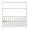 Montessori-style Bendina children&#039;s bed with drawer pakoworld pine wood in white shade 70x140cm