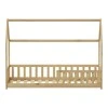 Montessori-style Callan children&#039;s bed with rails pakoworld pine wood in natural color 90x190cm