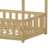 Montessori-style Callan children&#039;s bed with rails pakoworld pine wood in natural color 90x190cm
