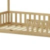 Montessori-style Callan children&#039;s bed with rails pakoworld pine wood in natural color 90x190cm