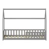 Montessori-style Callan children&#039;s bed with rails pakoworld pine wood in grey color 90x190cm