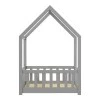 Montessori-style Callan children&#039;s bed with rails pakoworld pine wood in grey color 90x190cm
