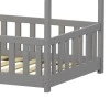 Montessori-style Callan children&#039;s bed with rails pakoworld pine wood in grey color 90x190cm