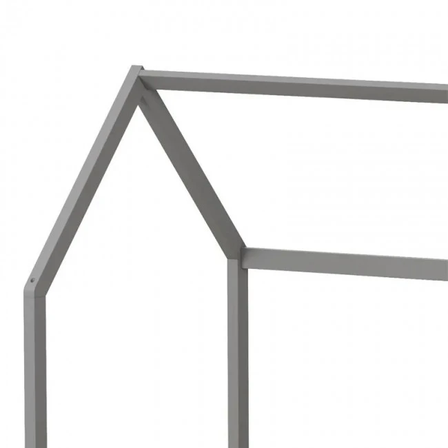 Montessori-style Callan children&#039;s bed with rails pakoworld pine wood in grey color 90x190cm