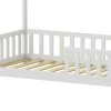 Montessori-style Callan children&#039;s bed with rails pakoworld pine wood in white color 90x190cm