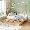 Lalitto children&#039;s bed with Montessori-style storage pakoworld pine wood in a natural shade 90x190cm