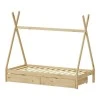 Lalitto children&#039;s bed with Montessori-style storage pakoworld pine wood in a natural shade 90x190cm