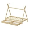 Lalitto children&#039;s bed with Montessori-style storage pakoworld pine wood in a natural shade 90x190cm