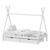 Lalitto children&#039;s bed with Montessori-style storage pakoworld pine wood in white shade 90x190cm