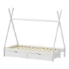 Lalitto children&#039;s bed with Montessori-style storage pakoworld pine wood in white shade 90x190cm