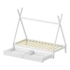 Lalitto children&#039;s bed with Montessori-style storage pakoworld pine wood in white shade 90x190cm