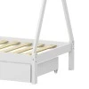 Lalitto children&#039;s bed with Montessori-style storage pakoworld pine wood in white shade 90x190cm
