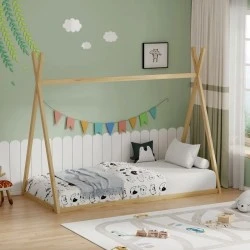 Montessori style Lilly children&#039;s bed pakoworld natural shade pine wood 90x190cm