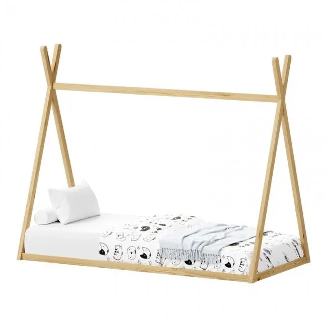 Montessori style Lilly children&#039;s bed pakoworld natural shade pine wood 90x190cm