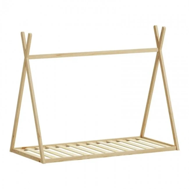 Montessori style Lilly children&#039;s bed pakoworld natural shade pine wood 90x190cm