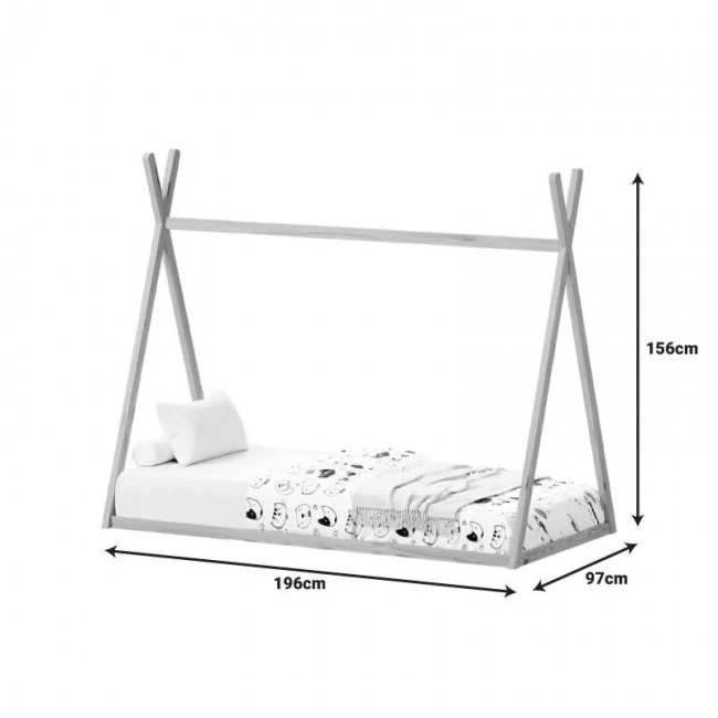 Montessori style Lilly children&#039;s bed pakoworld natural shade pine wood 90x190cm