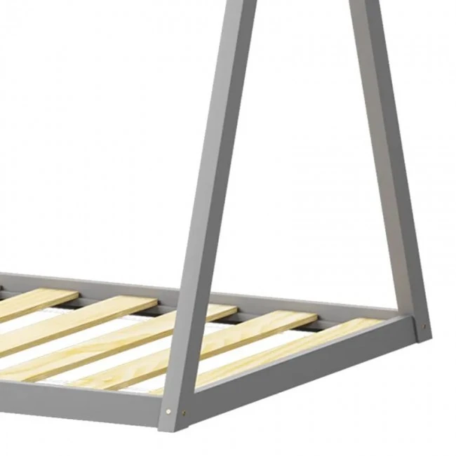 Montessori style Lilly children&#039;s bed pakoworld grey shade pine wood 90x190cm