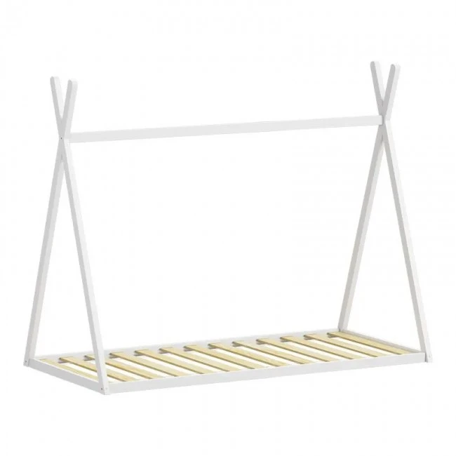 Montessori style Lilly children&#039;s bed pakoworld white shade pine wood 90x190cm