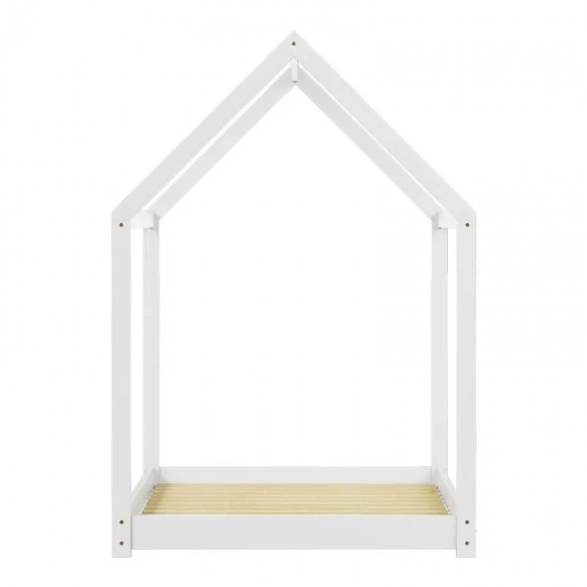 Παιδικό κρεβάτι Nino τ. Montessori pakoworld ξύλο πεύκου σε λευκή απόχρωση 90x190εκ