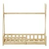 Noam children&#039;s bed with Montessori type railings pakoworld pine wood in natural color 70x140cm