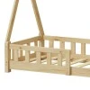 Noam children&#039;s bed with Montessori type railings pakoworld pine wood in natural color 70x140cm