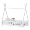Noam children&#039;s bed with Montessori type railings pakoworld pine wood in white color 70x140cm