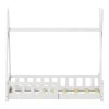 Noam children&#039;s bed with Montessori type railings pakoworld pine wood in white color 70x140cm