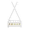 Noam children&#039;s bed with Montessori type railings pakoworld pine wood in white color 70x140cm