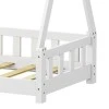 Noam children&#039;s bed with Montessori type railings pakoworld pine wood in white color 70x140cm