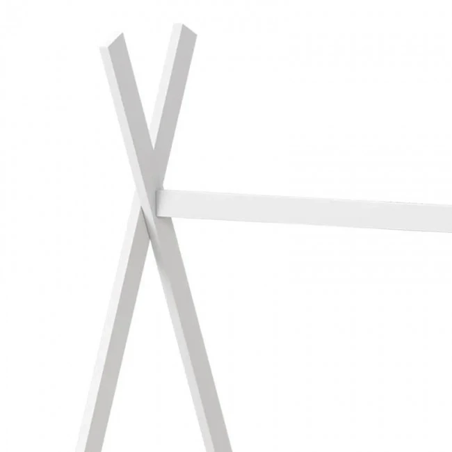 Noam children&#039;s bed with Montessori type railings pakoworld pine wood in white color 70x140cm