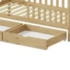 Montessori style Piccolo children&#039;s bed with 2 drawers pakoworld natural shade pine wood 90x190cm