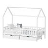 Montessori style Piccolo children&#039;s bed with storage space pakoworld white shade pine wood 90x190cm