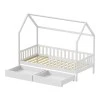 Montessori style Piccolo children&#039;s bed with storage space pakoworld white shade pine wood 90x190cm
